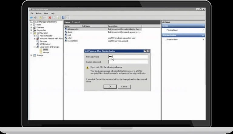 Change a Windows Server 2016 password